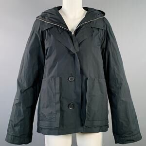 ANNETTE GOERTZ Size XS Black Polyester Hooded Layered Jacket